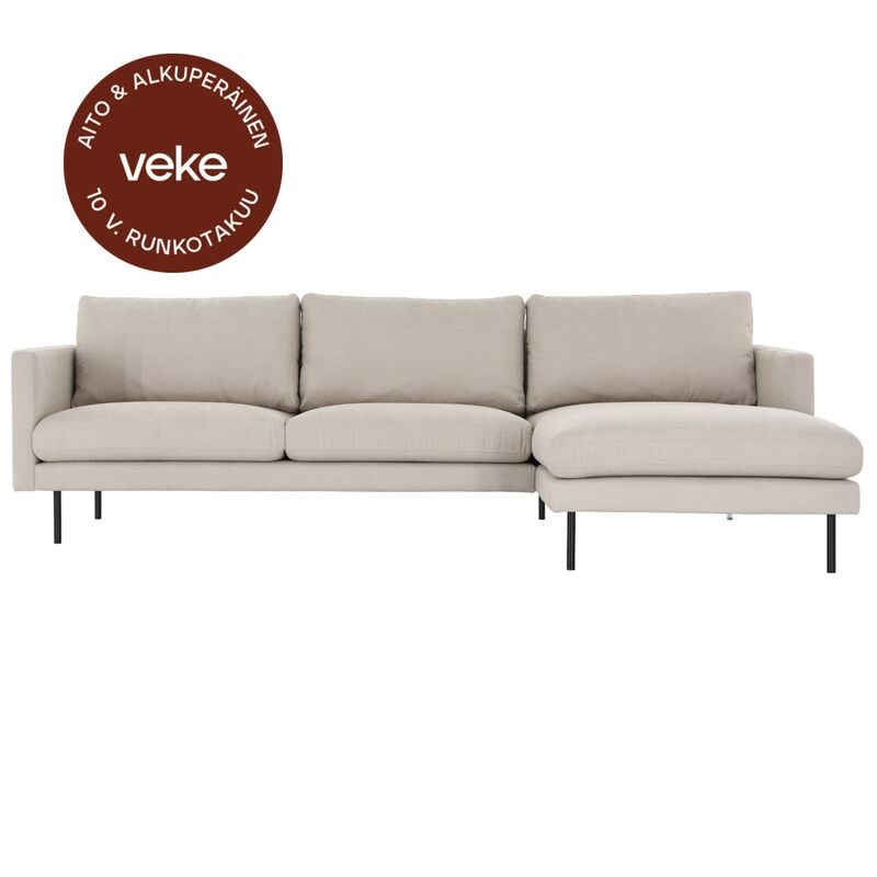 Scandic Copenhagen divaanisohva oikea hiekka Soro 21, mustat jalat